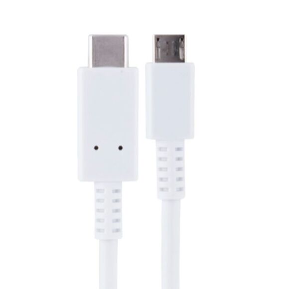 Three New Ativa USB 2.0 Type C to-Micro USB Type-B Cable, 3.28', White, 35575 - Picture 1 of 6